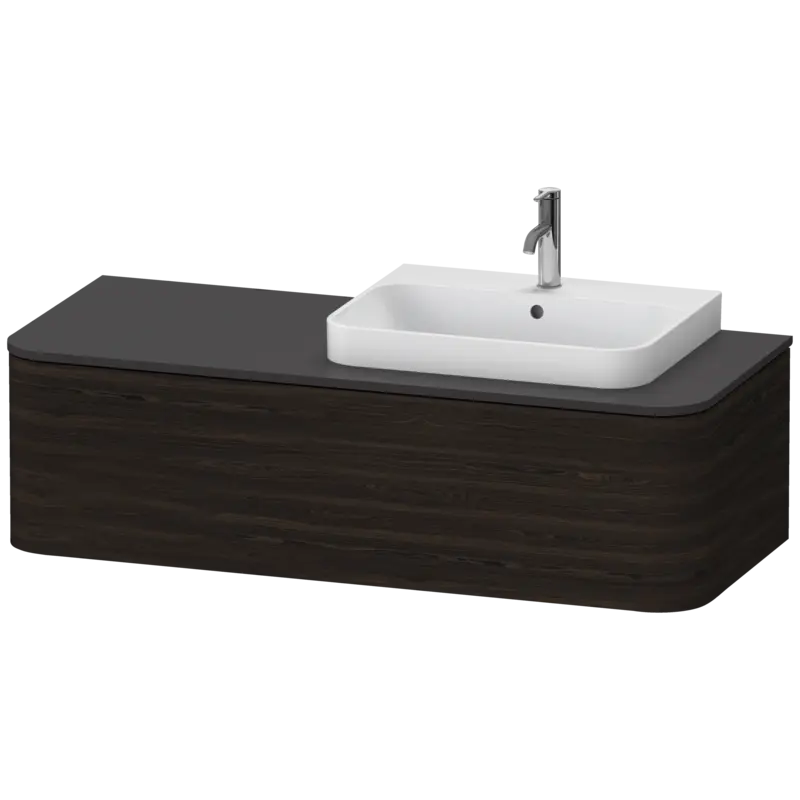 Duravit Happy D.2 51" x 14" x 22" Brushed Walnut One Drawer Wall-Mount Vanity Unit (HP4942R6969)