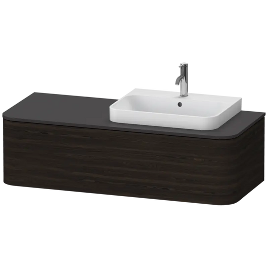 Duravit Happy D.2 51" x 14" x 22" Brushed Walnut One Drawer Wall-Mount Vanity Unit (HP4942R6969)