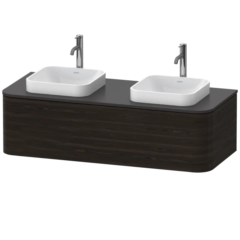 Duravit Happy D.2 51" x 14" x 22" Brushed Walnut One Drawer Wall-Mount Vanity Unit (HP4943B6969)
