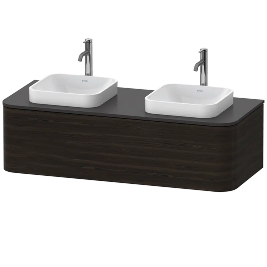 Duravit Happy D.2 51" x 14" x 22" Brushed Walnut One Drawer Wall-Mount Vanity Unit (HP4943B6969)