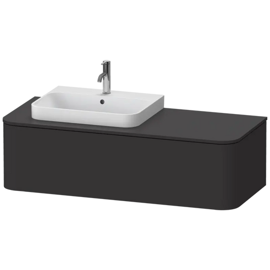 Duravit Happy D.2 51" x 14" x 22" Graphite One Drawer Wall-Mount Vanity Unit (HP4942L8080)