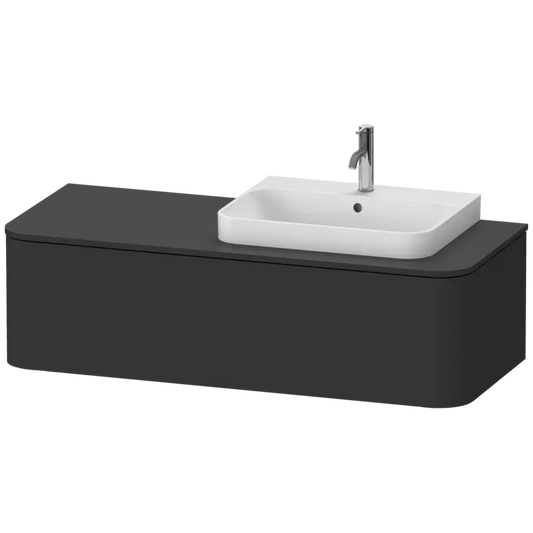 Duravit Happy D.2 51" x 14" x 22" Graphite One Drawer Wall-Mount Vanity Unit (HP4942R8080)
