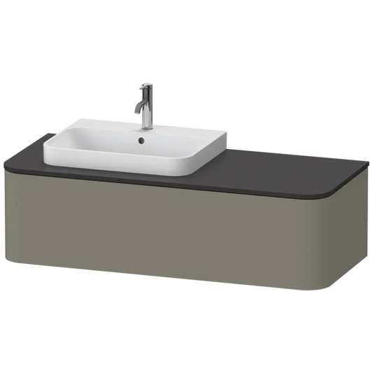 Duravit Happy D.2 51" x 14" x 22" Stone Gray One Drawer Wall-Mount Vanity Unit (HP4942L9292)
