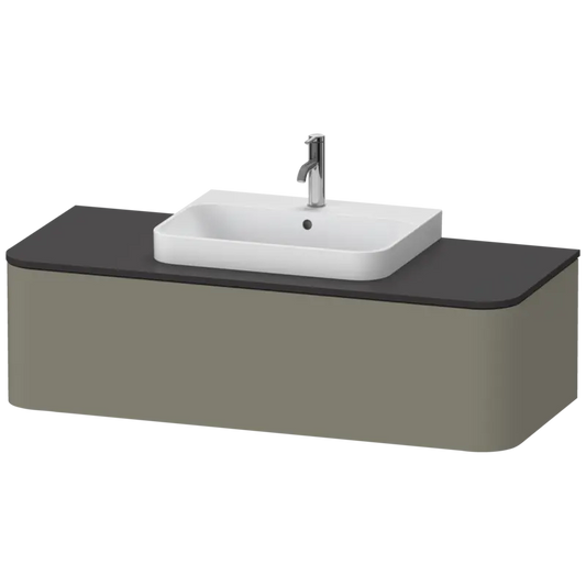 Duravit Happy D.2 51" x 14" x 22" Stone Gray One Drawer Wall-Mount Vanity Unit (HP4942M9292)