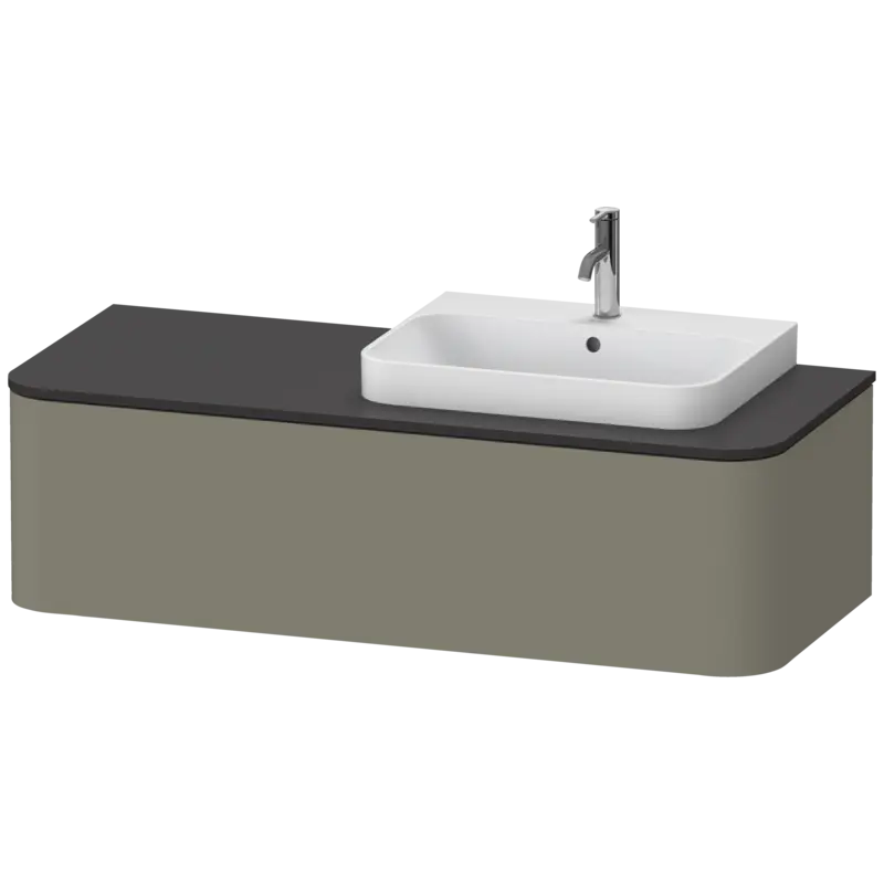 Duravit Happy D.2 51" x 14" x 22" Stone Gray One Drawer Wall-Mount Vanity Unit (HP4942R9292)