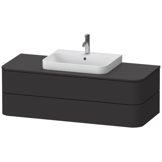 Duravit Happy D.2 51" x 16" x 22" Graphite Two Drawer Wall-Mount Vanity Unit (HP496208080)