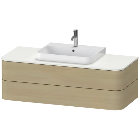 Duravit Happy D.2 51" x 16" x 22" Mediterranean Oak Two Drawer Wall-Mount Vanity Unit (HP497207171)