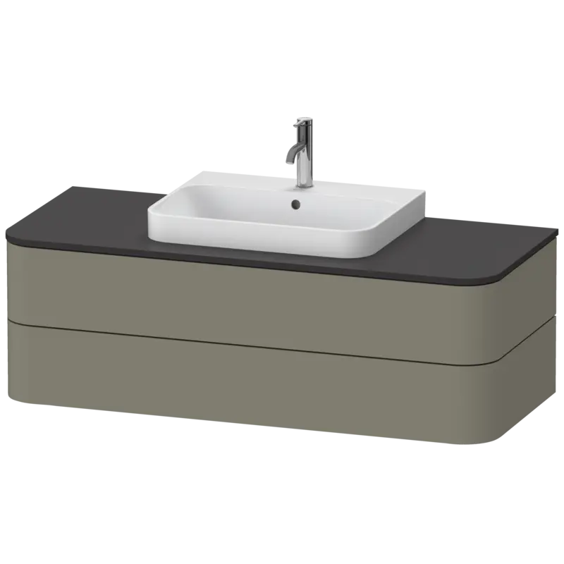 Duravit Happy D.2 51" x 16" x 22" Stone Gray Two Drawer Wall-Mount Vanity Unit (HP497209292)