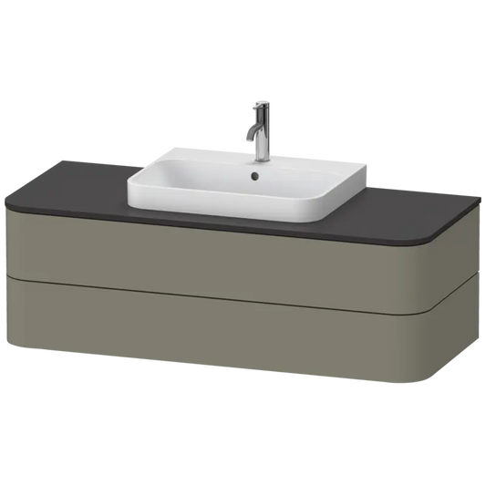 Duravit Happy D.2 51" x 16" x 22" Stone Gray Two Drawer Wall-Mount Vanity Unit (HP497209292)