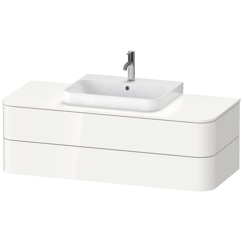 Duravit Happy D.2 51" x 16" x 22" White High Gloss Two Drawer Wall-Mount Vanity Unit (HP497202222)