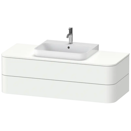 Duravit Happy D.2 51" x 16" x 22" White Satin Matt Two Drawer Wall-Mount Vanity Unit (HP497203636)