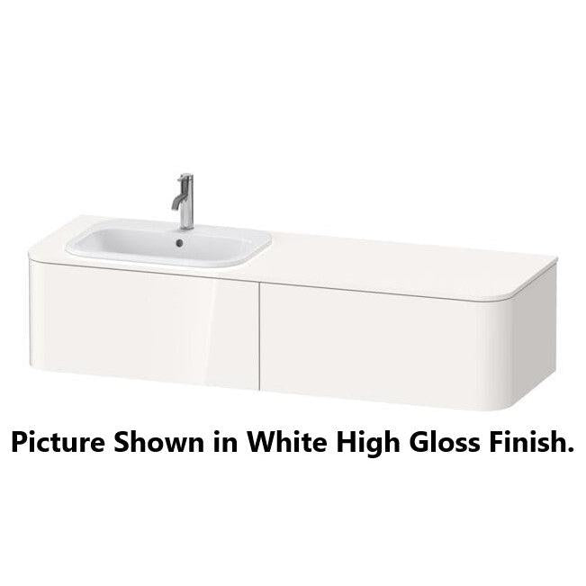Duravit Happy D.2 63" x 14" x 22" Brushed Walnut Four Drawer Wall-Mount Vanity Unit (HP4954L6969)