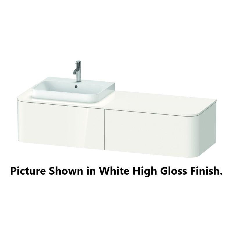 Duravit Happy D.2 63" x 14" x 22" Brushed Walnut Two Drawer Wall-Mount Vanity Unit (HP4934L6969)