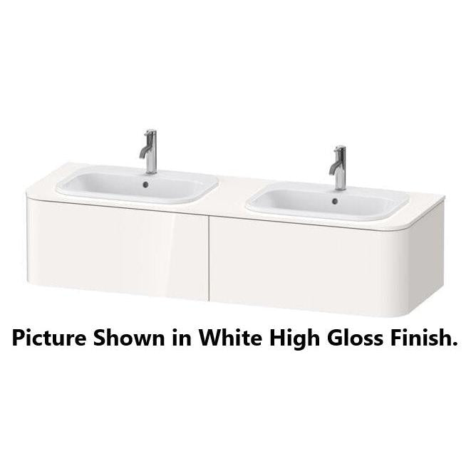 Duravit Happy D.2 63" x 14" x 22" Graphite Two Drawer Wall-Mount Vanity Unit (HP4956B8080)