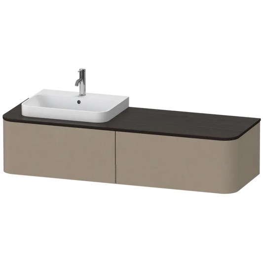 Duravit Happy D.2 63" x 14" x 22" Linen Two Drawer Wall-Mount Vanity Unit (HP4944L7575)