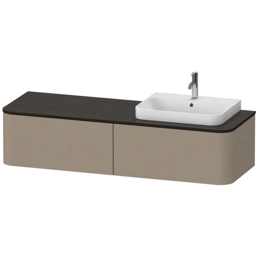 Duravit Happy D.2 63" x 14" x 22" Linen Two Drawer Wall-Mount Vanity Unit (HP4944R7575)