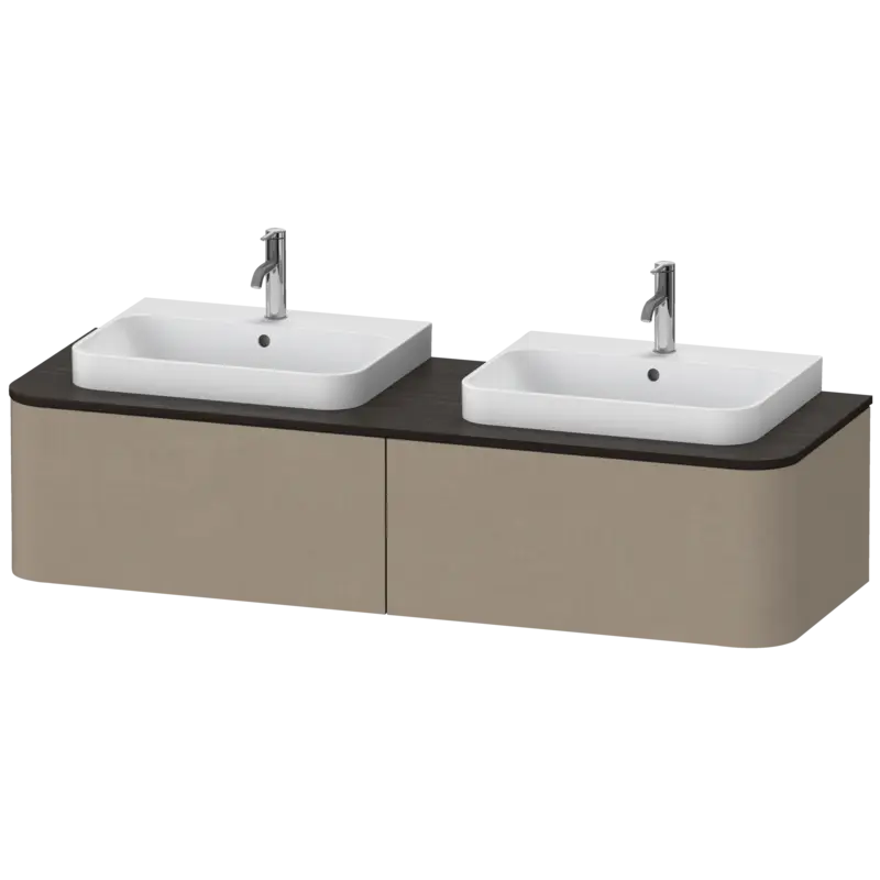 Duravit Happy D.2 63" x 14" x 22" Linen Two Drawer Wall-Mount Vanity Unit (HP4946B7575)
