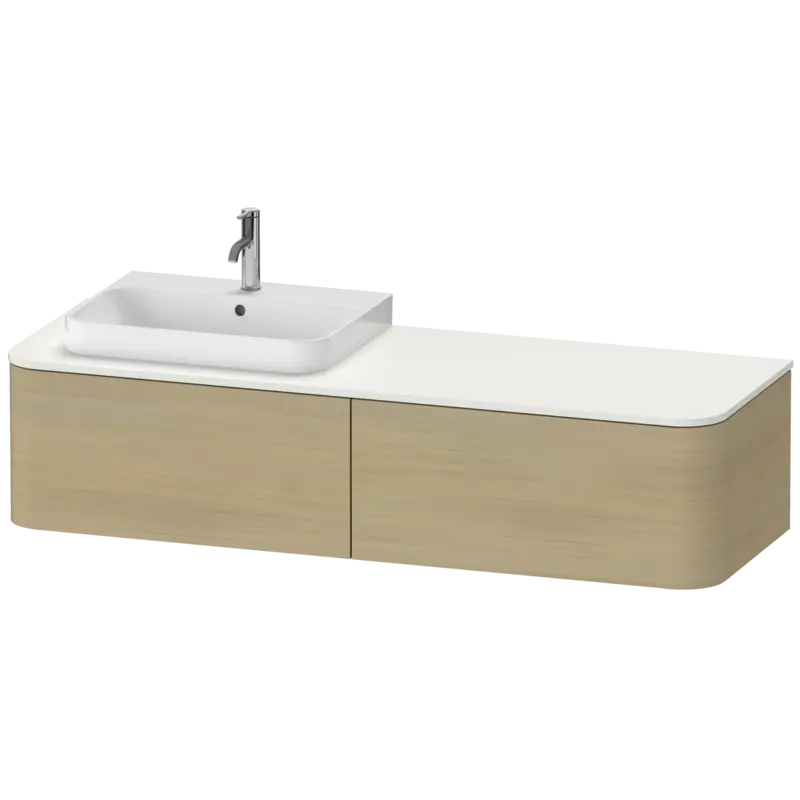 Duravit Happy D.2 63" x 14" x 22" Mediterranean Oak Two Drawer Wall-Mount Vanity Unit (HP4944L7171)