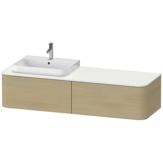Duravit Happy D.2 63" x 14" x 22" Mediterranean Oak Two Drawer Wall-Mount Vanity Unit (HP4944L7171)