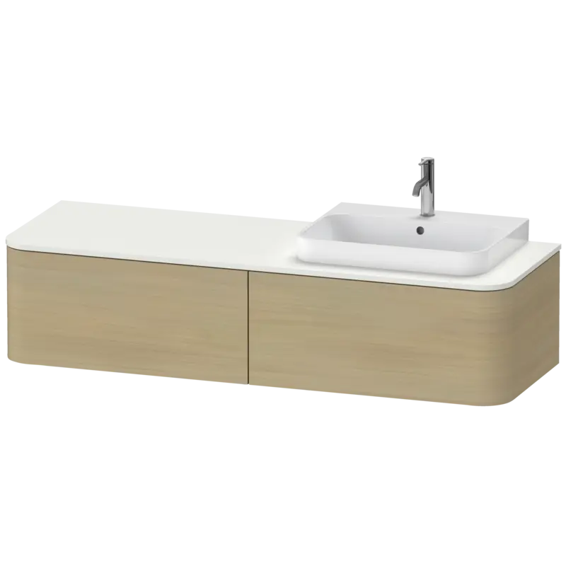 Duravit Happy D.2 63" x 14" x 22" Mediterranean Oak Two Drawer Wall-Mount Vanity Unit (HP4944R7171)