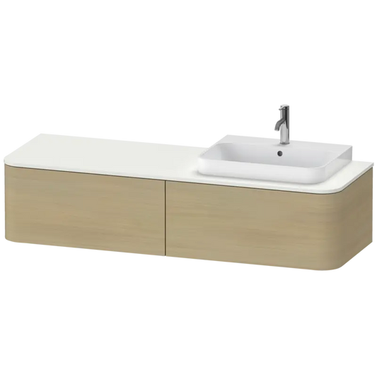 Duravit Happy D.2 63" x 14" x 22" Mediterranean Oak Two Drawer Wall-Mount Vanity Unit (HP4944R7171)