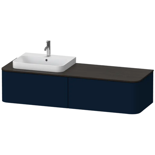Duravit Happy D.2 63" x 14" x 22" Midnight Blue Two Drawer Wall-Mount Vanity Unit (HP4944L9898)