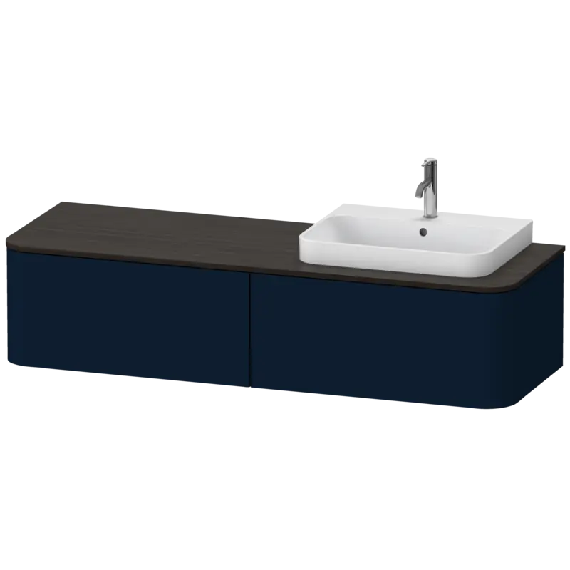 Duravit Happy D.2 63" x 14" x 22" Midnight Blue Two Drawer Wall-Mount Vanity Unit (HP4944R9898)