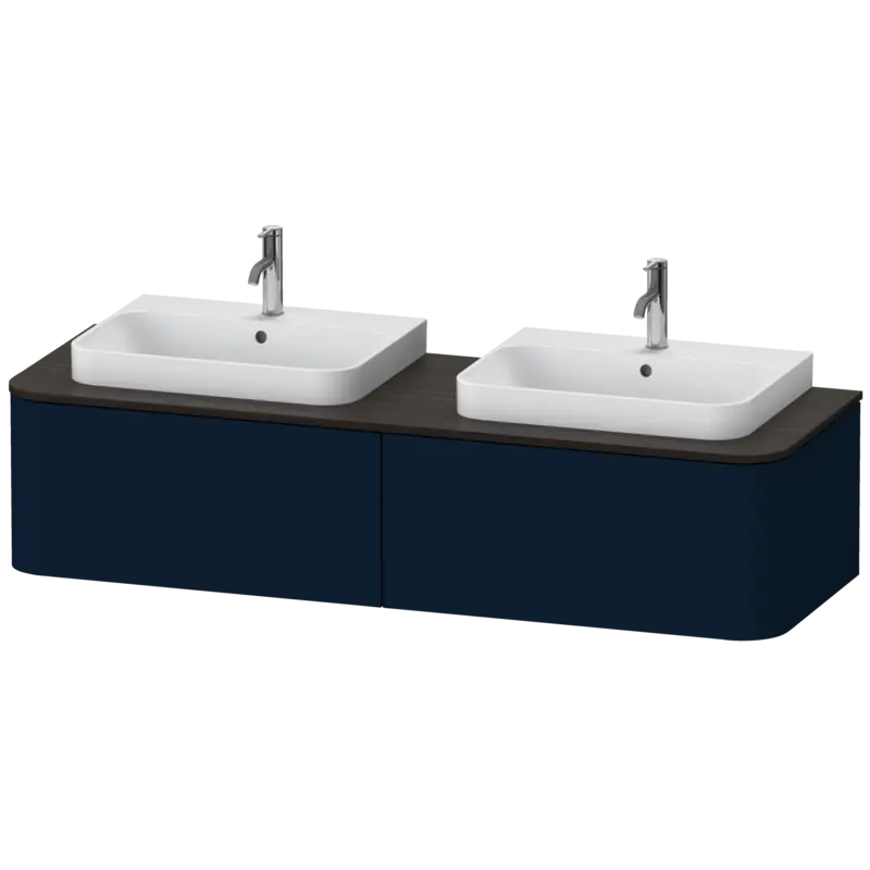 Duravit Happy D.2 63" x 14" x 22" Midnight Blue Two Drawer Wall-Mount Vanity Unit (HP4946B9898)