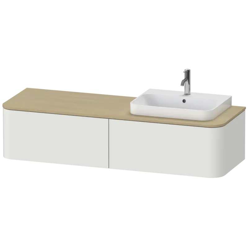 Duravit Happy D.2 63" x 14" x 22" Nordic White Two Drawer Wall-Mount Vanity Unit (HP4944R3939)