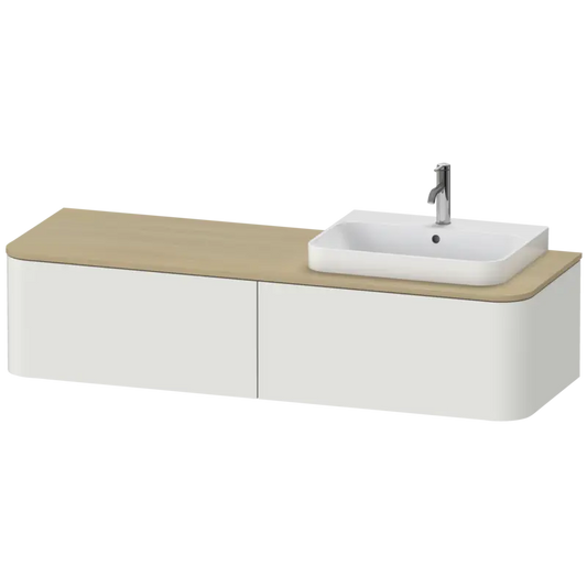 Duravit Happy D.2 63" x 14" x 22" Nordic White Two Drawer Wall-Mount Vanity Unit (HP4944R3939)