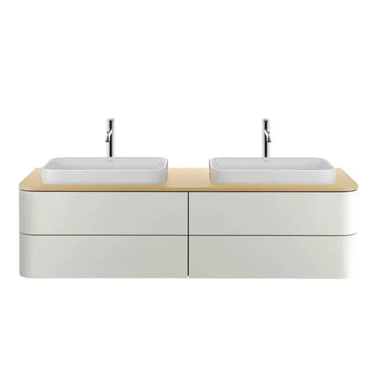 Duravit Happy D.2 63" x 14" x 22" Nordic White Two Drawer Wall-Mount Vanity Unit (HP4946B3939)