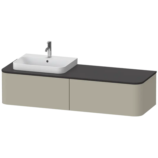 Duravit Happy D.2 63" x 14" x 22" Taupe Two Drawer Wall-Mount Vanity Unit (HP4944L6060)