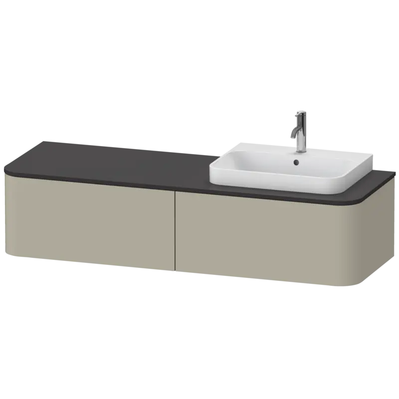 Duravit Happy D.2 63" x 14" x 22" Taupe Two Drawer Wall-Mount Vanity Unit (HP4944R6060)