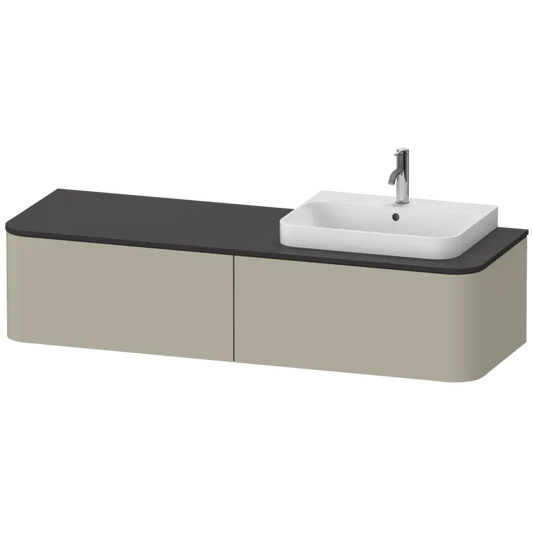 Duravit Happy D.2 63" x 14" x 22" Taupe Two Drawer Wall-Mount Vanity Unit (HP4944R6060)