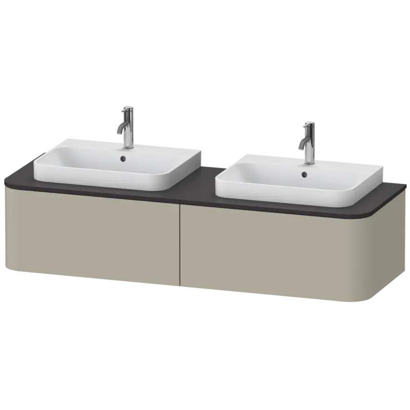 Duravit Happy D.2 63" x 14" x 22" Taupe Two Drawer Wall-Mount Vanity Unit (HP4946B6060)