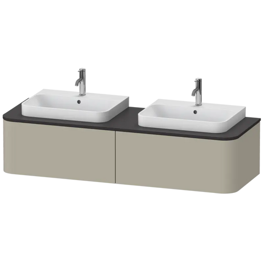 Duravit Happy D.2 63" x 14" x 22" Taupe Two Drawer Wall-Mount Vanity Unit (HP4946B6060)