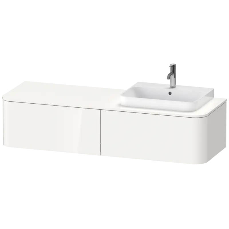 Duravit Happy D.2 63" x 14" x 22" White High Gloss Two Drawer Wall-Mount Vanity Unit (HP4944R2222)