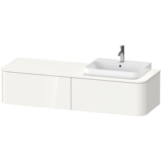 Duravit Happy D.2 63" x 14" x 22" White High Gloss Two Drawer Wall-Mount Vanity Unit (HP4944R2222)