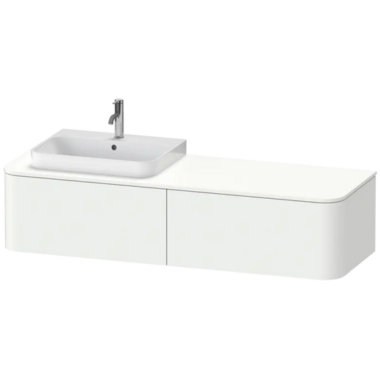 Duravit Happy D.2 63" x 14" x 22" White Satin Matt Two Drawer Wall-Mount Vanity Unit (HP4944L3636)