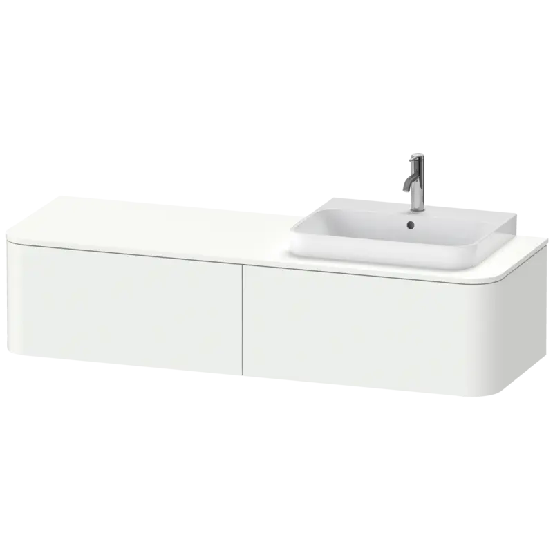Duravit Happy D.2 63" x 14" x 22" White Satin Matt Two Drawer Wall-Mount Vanity Unit (HP4944R3636)