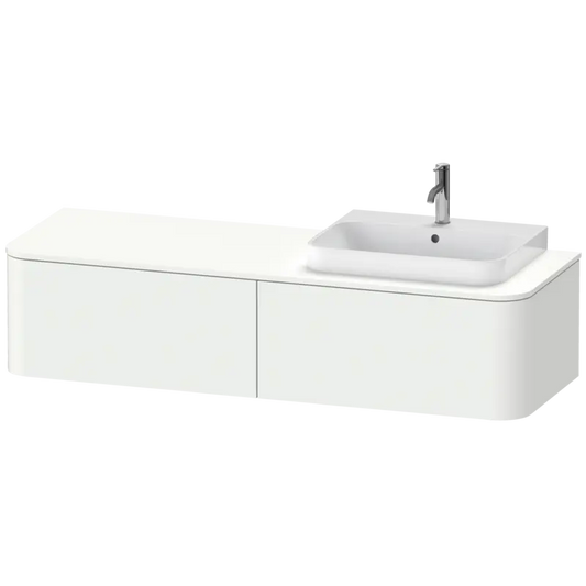 Duravit Happy D.2 63" x 14" x 22" White Satin Matt Two Drawer Wall-Mount Vanity Unit (HP4944R3636)
