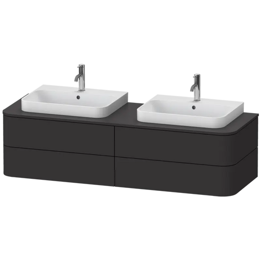 Duravit Happy D.2 63" x 16" x 22" Graphite Four Drawer Wall-Mount Vanity Unit (HP4974B8080)
