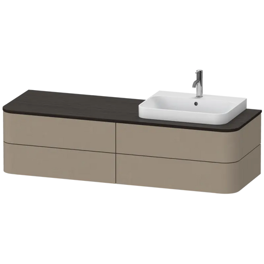 Duravit Happy D.2 63" x 16" x 22" Linen Four Drawer Wall-Mount Vanity Unit (HP4963R7575)