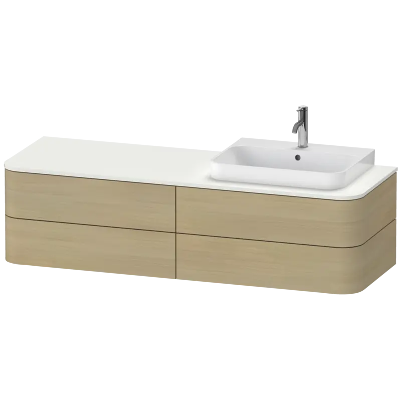 Duravit Happy D.2 63" x 16" x 22" Mediterranean Oak Four Drawer Wall-Mount Vanity Unit (HP4963R7171)
