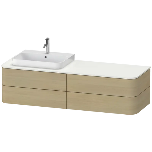 Duravit Happy D.2 63" x 16" x 22" Mediterranean Oak Four Drawer Wall-Mount Vanity Unit (HP4973L7171)