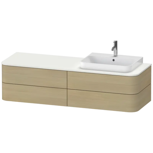 Duravit Happy D.2 63" x 16" x 22" Mediterranean Oak Four Drawer Wall-Mount Vanity Unit (HP4973R7171)