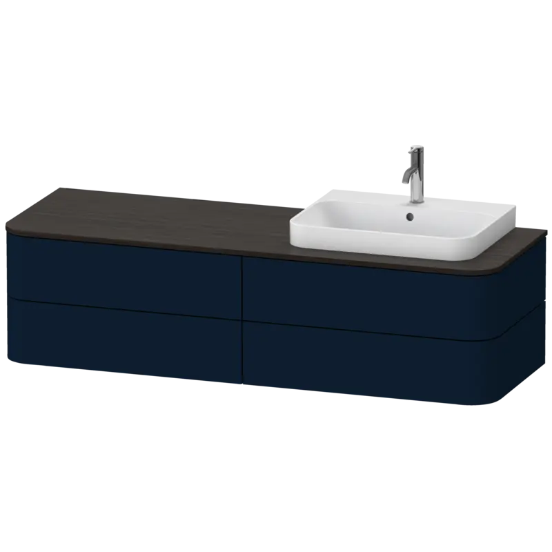Duravit Happy D.2 63" x 16" x 22" Midnight Blue Four Drawer Wall-Mount Vanity Unit (HP4973R9898)