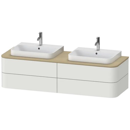 Duravit Happy D.2 63" x 16" x 22" Nordic White Four Drawer Wall-Mount Vanity Unit (HP4964B3939)