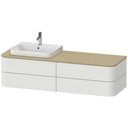 Duravit Happy D.2 63" x 16" x 22" Nordic White Four Drawer Wall-Mount Vanity Unit (HP4973L3939)