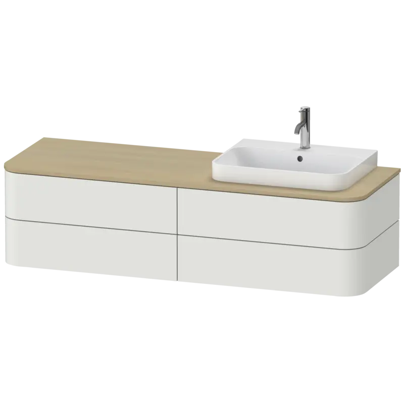 Duravit Happy D.2 63" x 16" x 22" Nordic White Four Drawer Wall-Mount Vanity Unit (HP4973R3939)